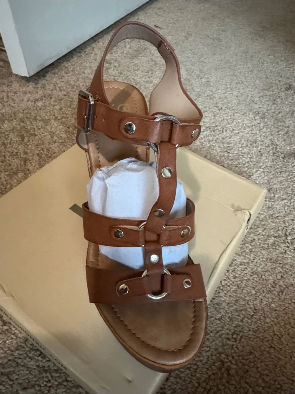 Louise-72 Platform Sandals in Rust - Women's